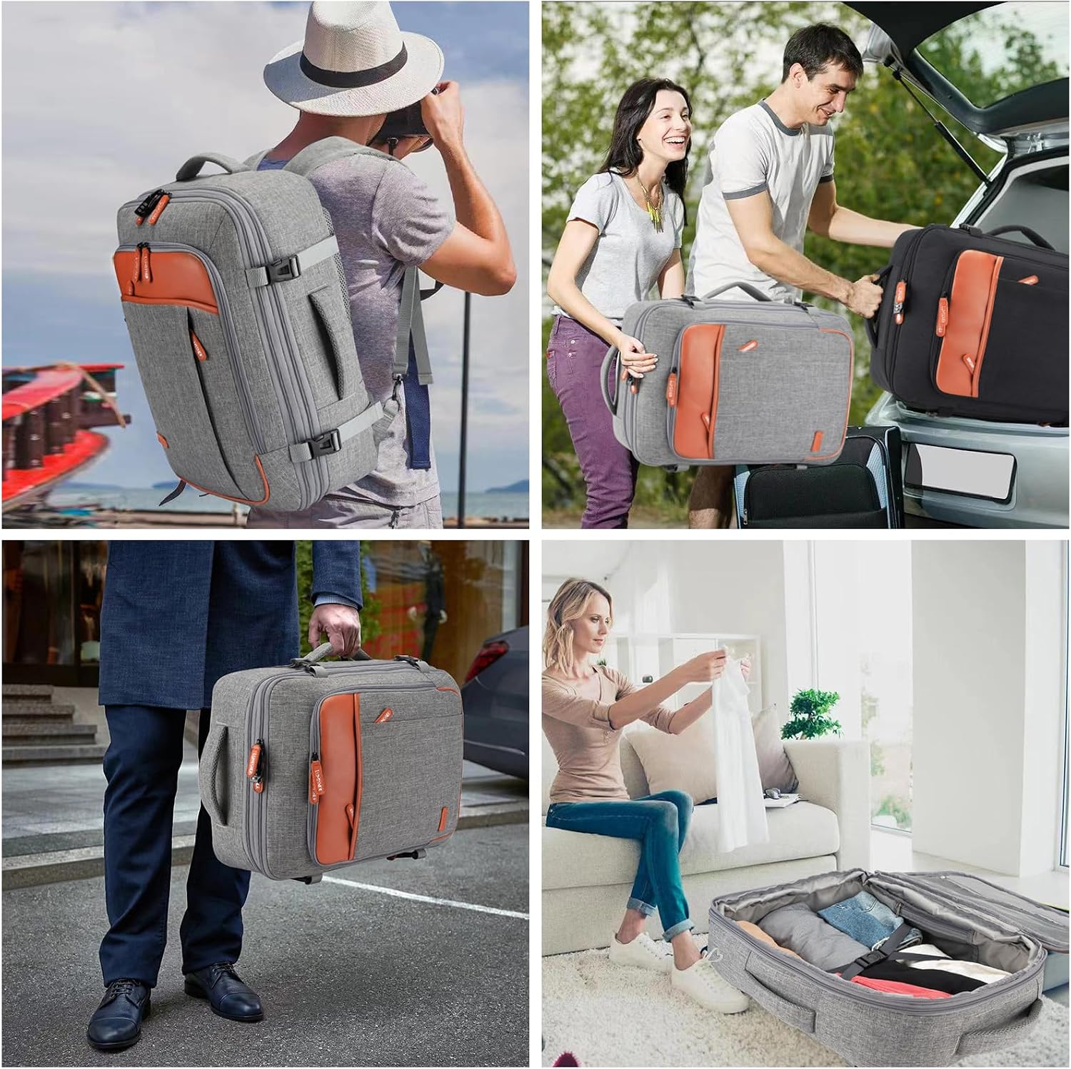 Lumesner 40L Expandable Travel Backpack, Carry On Backpack Flight Approved - Image 6